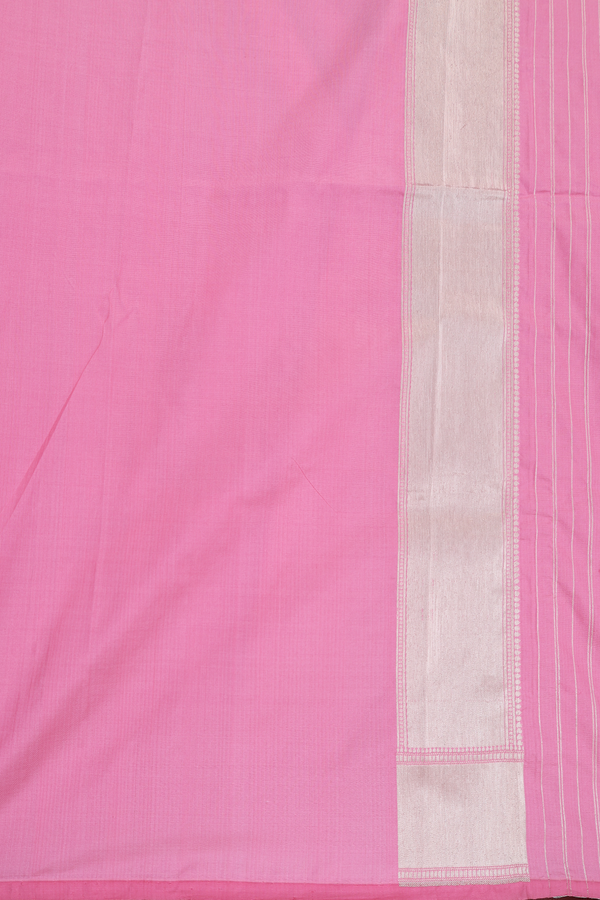Banarasi Silk Saree In Pink With Birds Design
