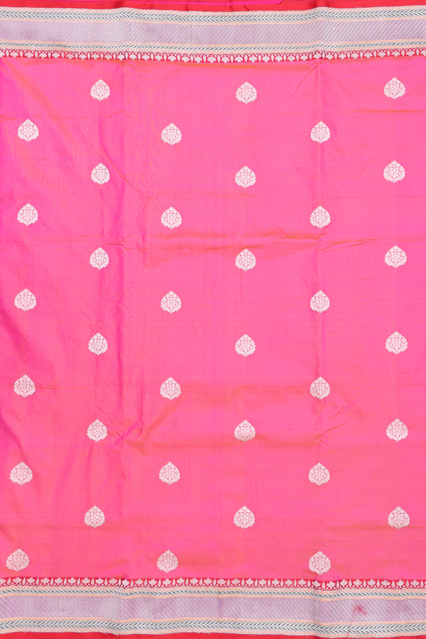 Banarasi Silk Saree In Dual Tone With Zari Buttas