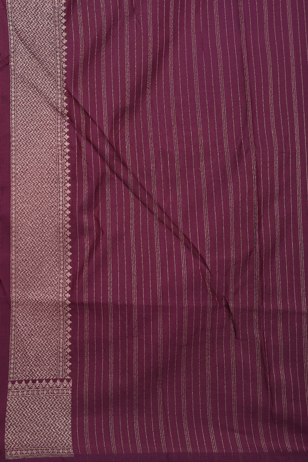 Banarasi Silk Saree In Plum Purple With Allover Design
