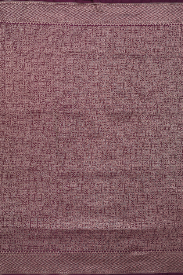 Banarasi Silk Saree In Plum Purple With Allover Design