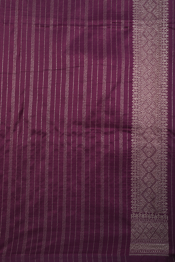 Banarasi Silk Saree In Plum Purple With Brocade Design