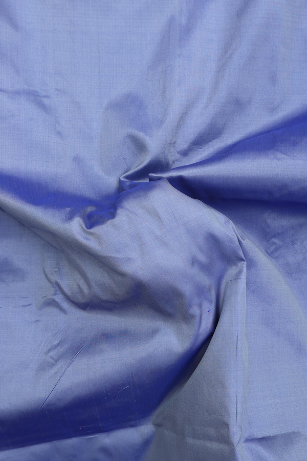 Banarasi Silk Saree In Powder Blue With Contrast Border