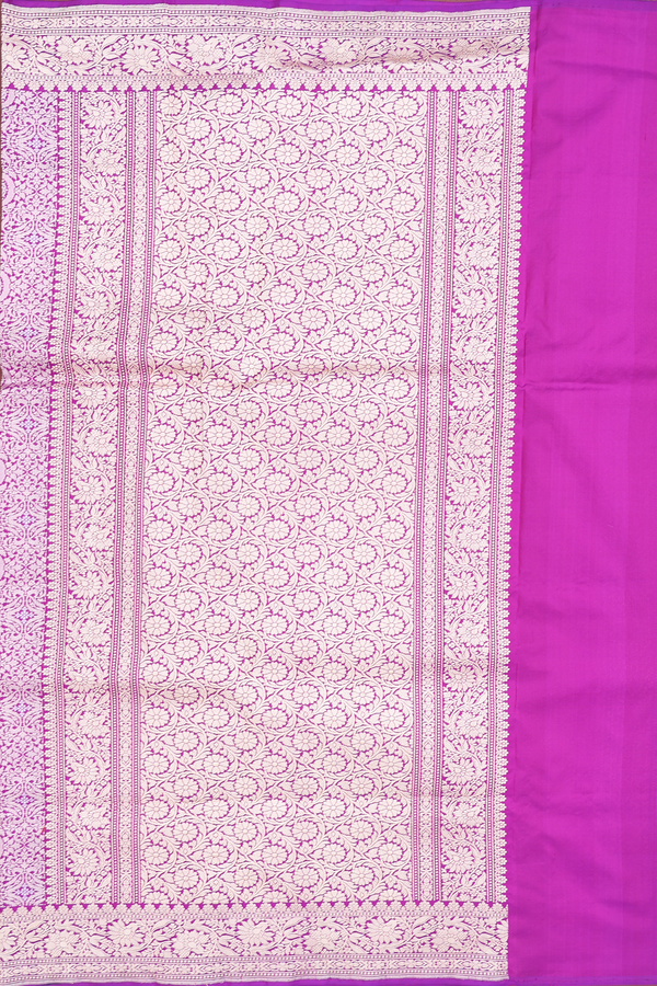 Banarasi Silk Saree In Purple With Brocade Design