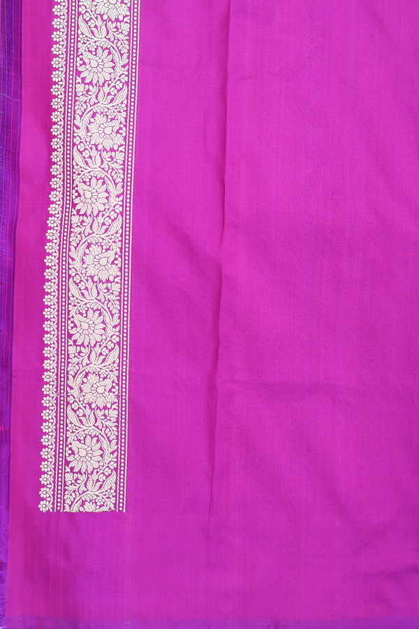Banarasi Silk Saree In Purple With Brocade Design