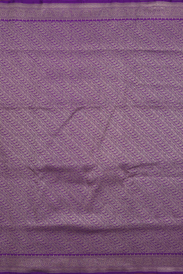 Banarasi Silk Saree In Purple With Brocade Design