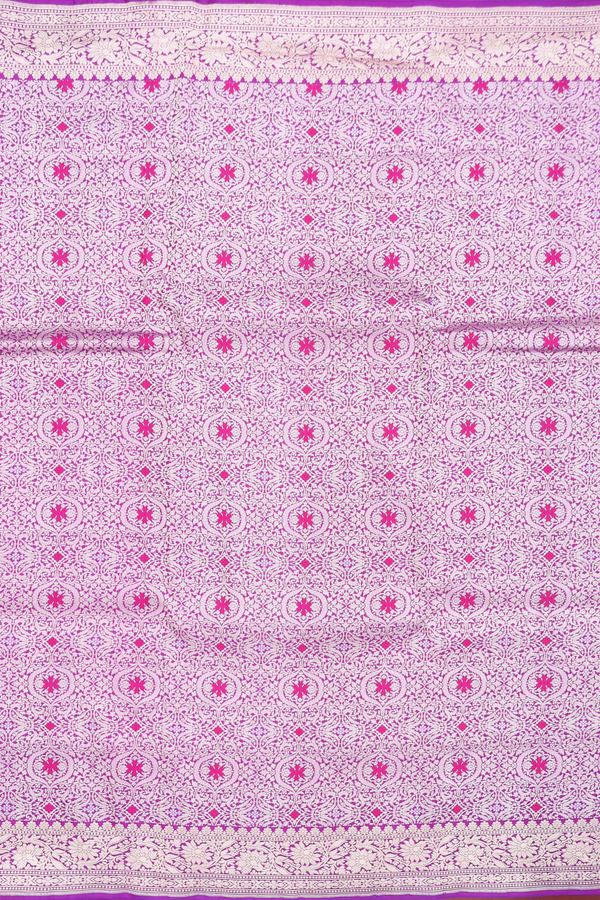 Banarasi Silk Saree In Purple With Brocade Design