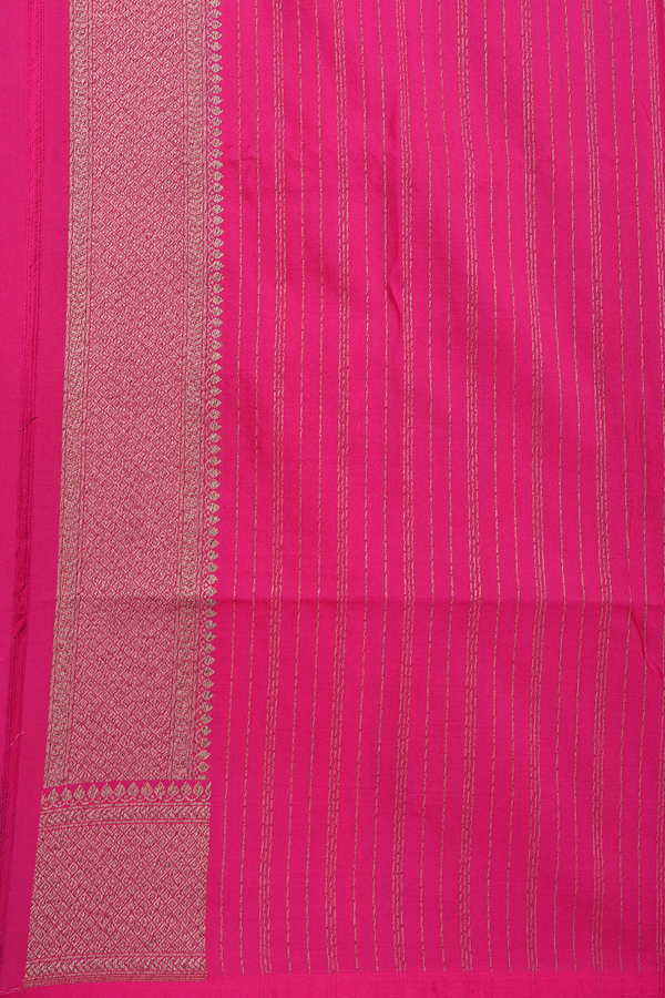 Banarasi Silk Saree In Rani Pink With Allover Design