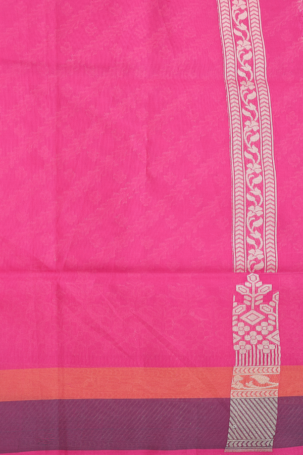 Banarasi Silk Saree In Pink With Diagonal Design