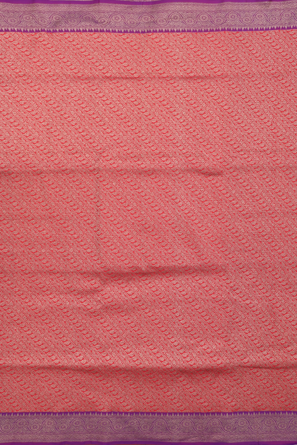 Banarasi Silk Saree In Red With Diagonal Design