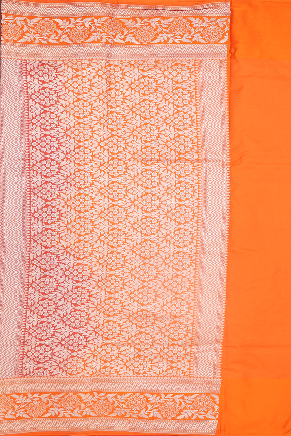 Banarasi Silk Saree In Reddish Pink With Zari Buttis