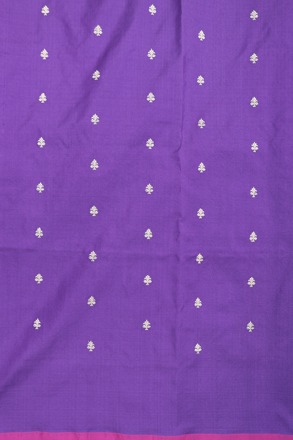 Banarasi Silk Saree In Royal Purple With Zari Buttas