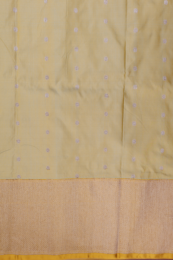 Banarasi Silk Saree In Steel Grey With Stripes Design