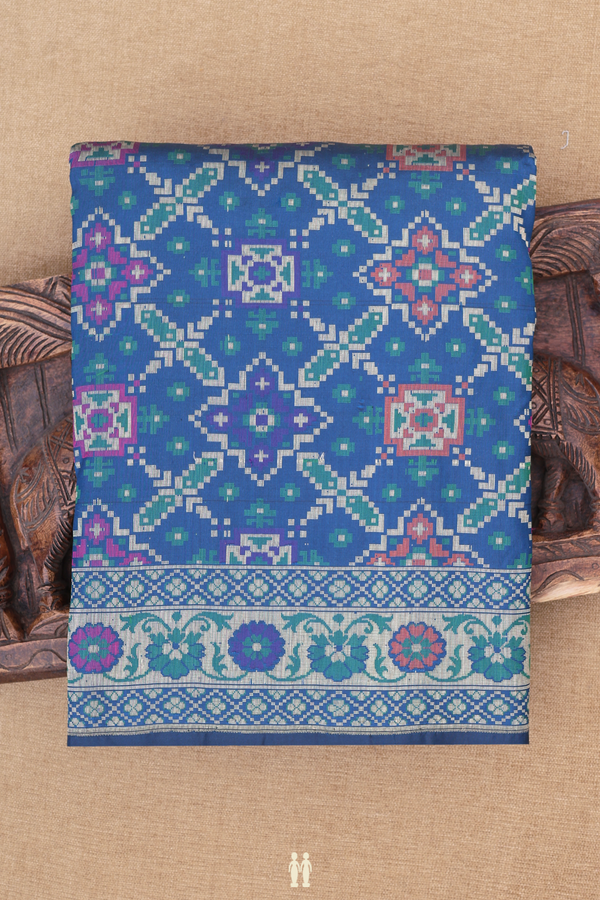 Banarasi Silk Saree In Teal Blue With Allover Design