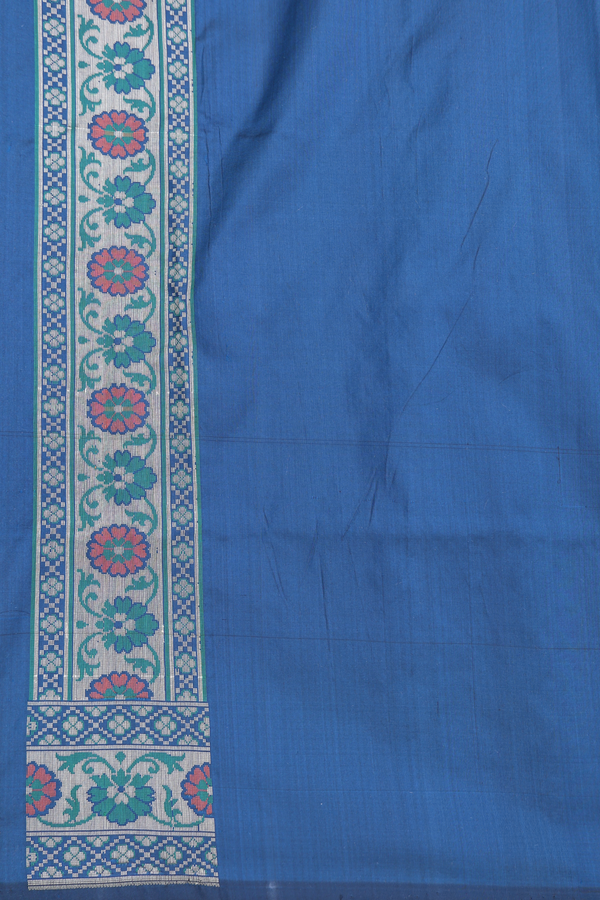Banarasi Silk Saree In Teal Blue With Allover Design