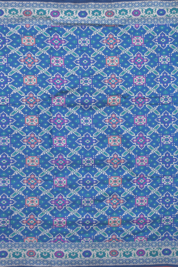 Banarasi Silk Saree In Teal Blue With Allover Design