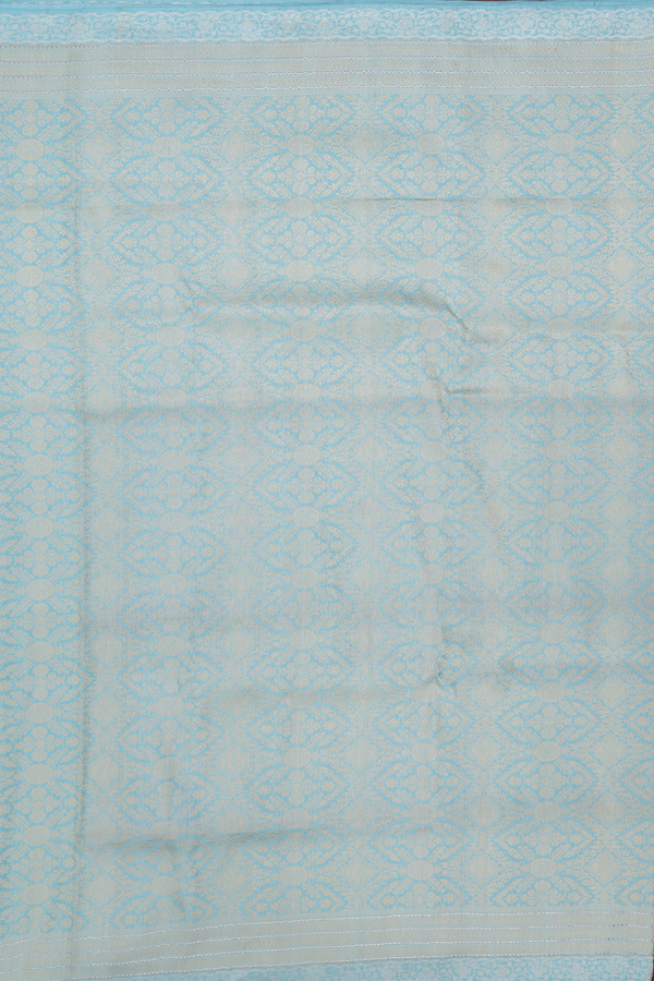 Banarasi Silk Saree In Turkish Blue With Brocade Design