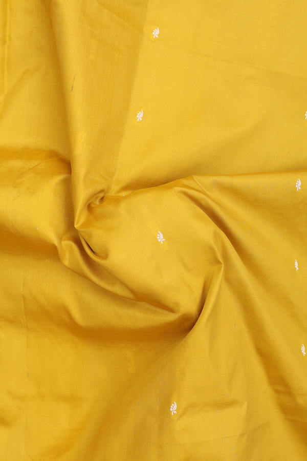 Banarasi Silk Saree In Yellow With Zari Buttas