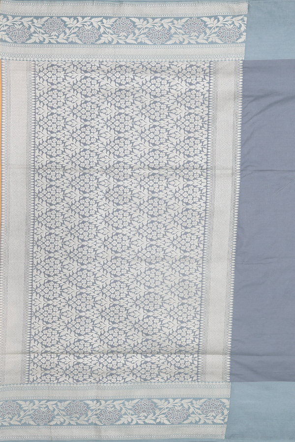 Banarasi Silk Saree In Yellowish Beige With Zari Buttis