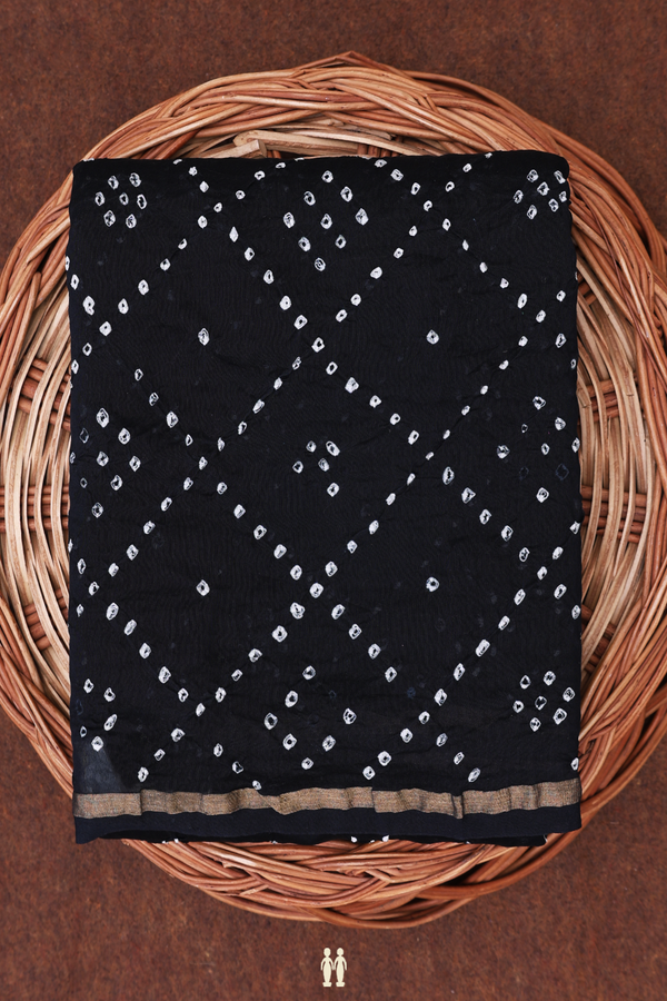 Bandhani Silk Saree Black With Tie And Dye Design