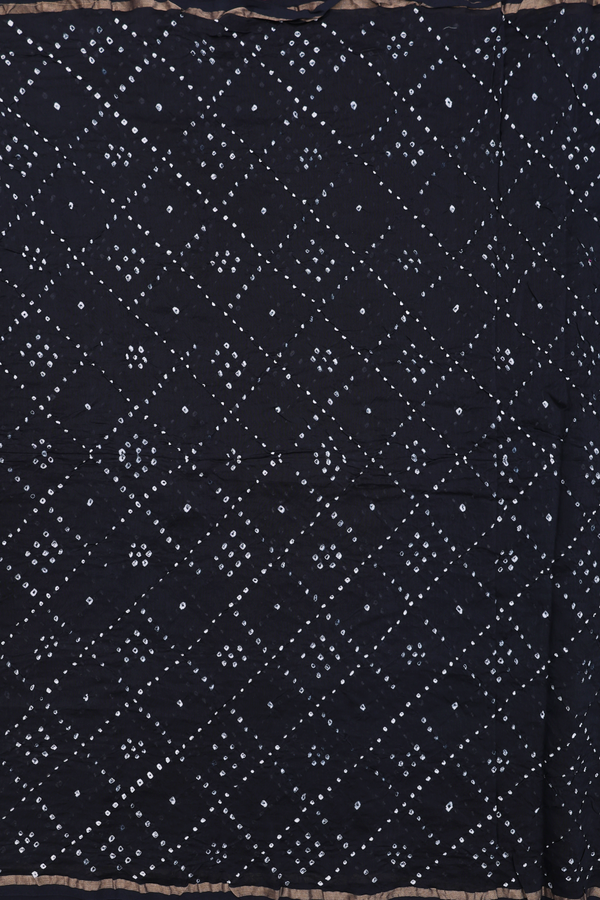 Bandhani Silk Saree Black With Tie And Dye Design