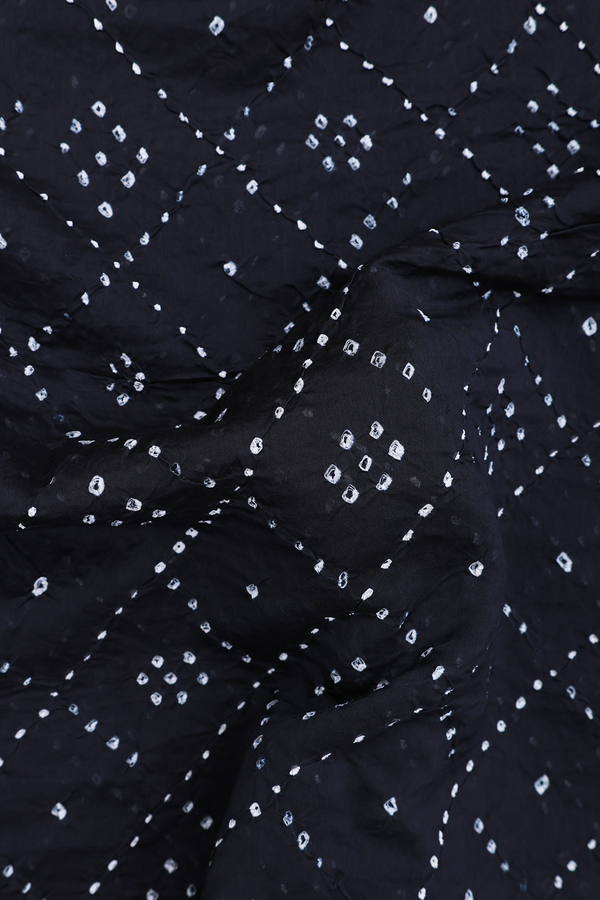 Bandhani Silk Saree Black With Tie And Dye Design