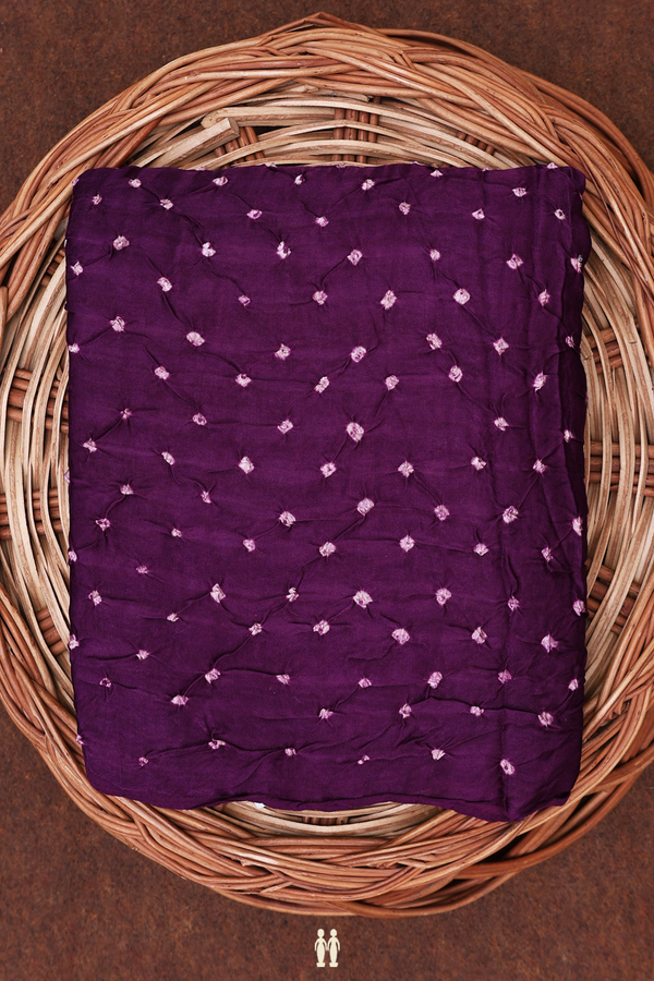 Bandhani Silk Saree Grape Purple With Tie And Dye Design