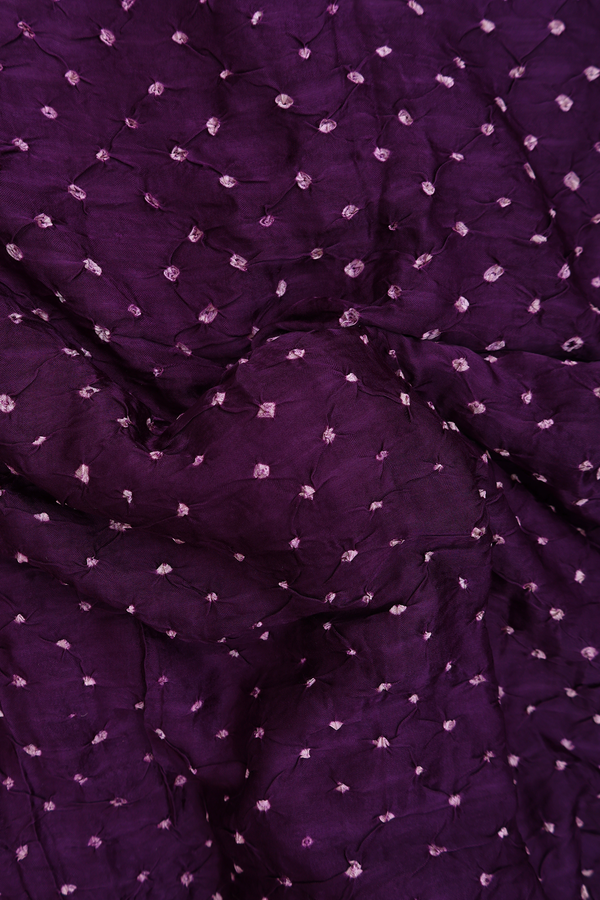 Bandhani Silk Saree Grape Purple With Tie And Dye Design