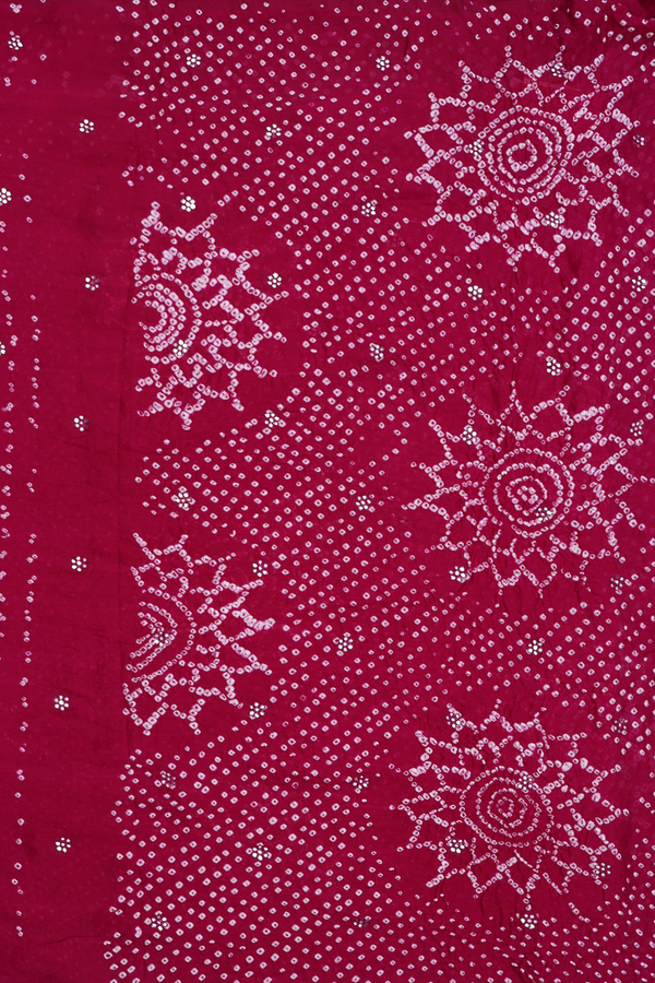 Bandhani Silk Saree In Berry Purple With Tie And Dye Design