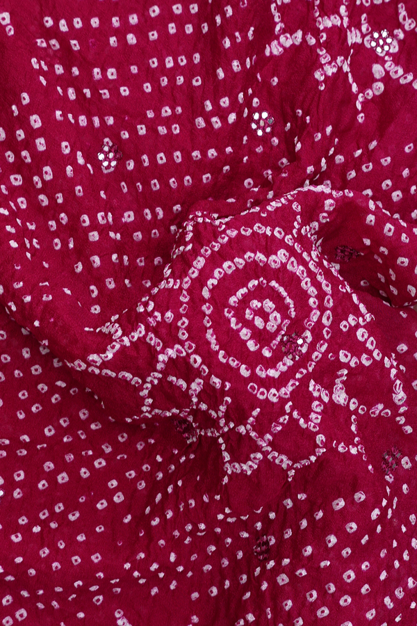 Bandhani Silk Saree In Berry Purple With Tie And Dye Design