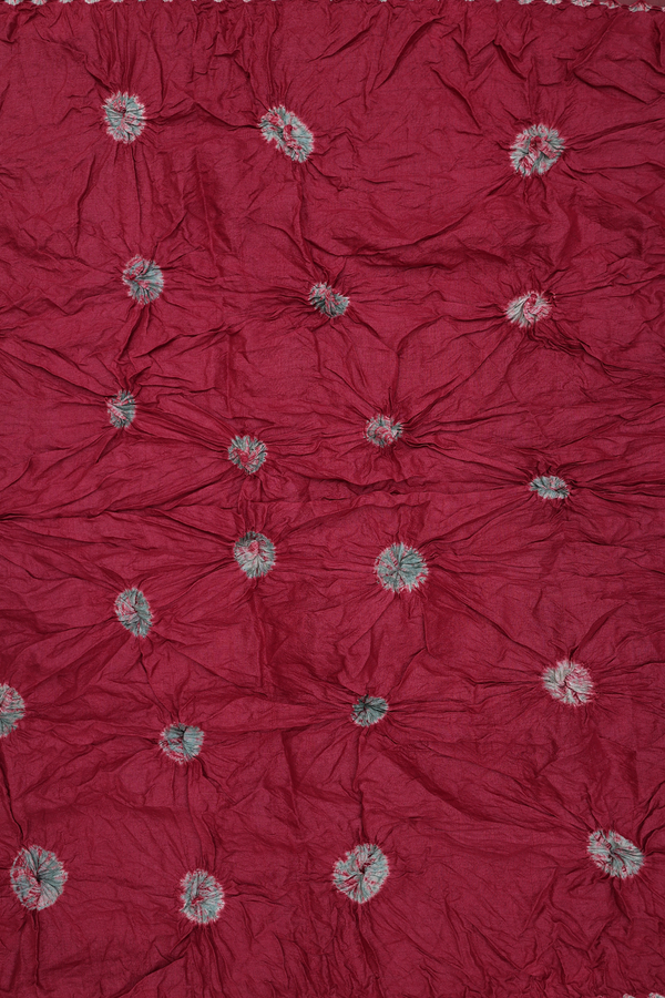 Bandhani Silk Saree In Berry Red With Tie And Dye Design