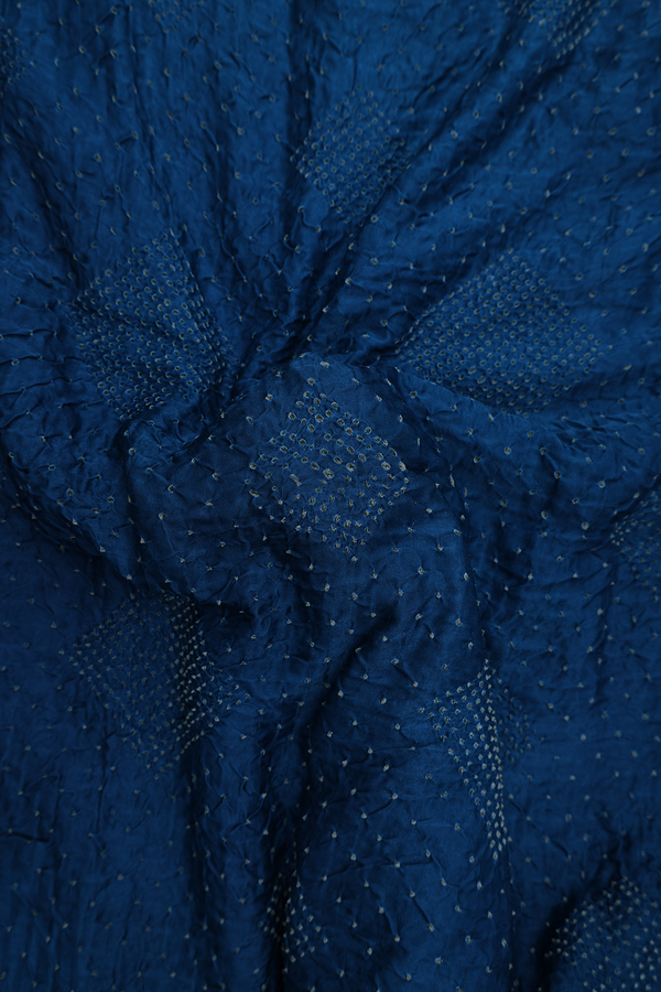 Bandhani Silk Saree In Blue With Tie And Dye Design