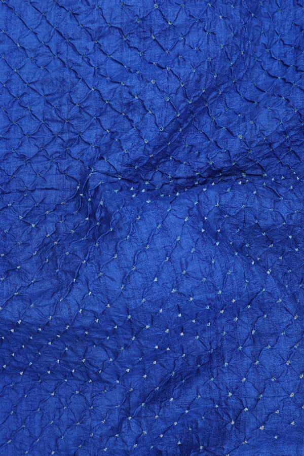 Bandhani Silk Saree In Cobalt Blue With Tie And Dye Design