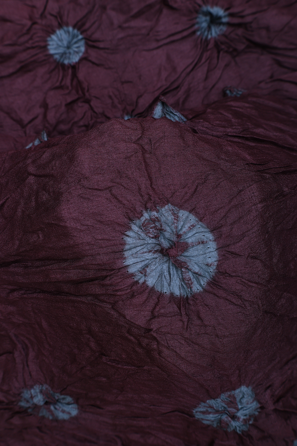 Bandhani Silk Saree In Coffee Brown With Tie And Dye Design