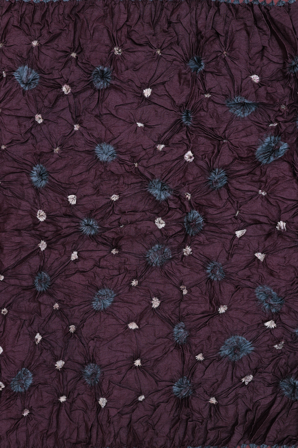 Bandhani Silk Saree In Coffee Brown With Tie And Dye Design