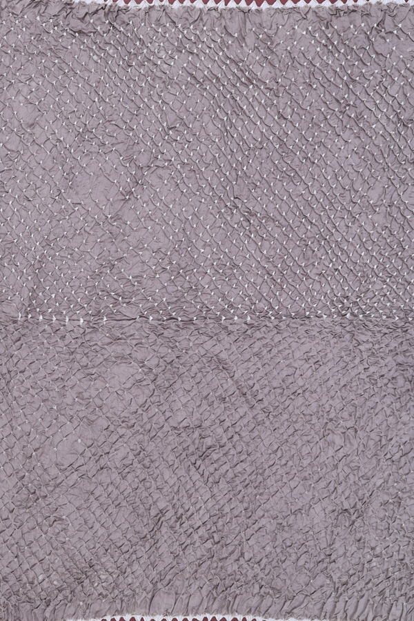 Bandhani Silk Saree In Dusty Grey With Tie And Dye Design