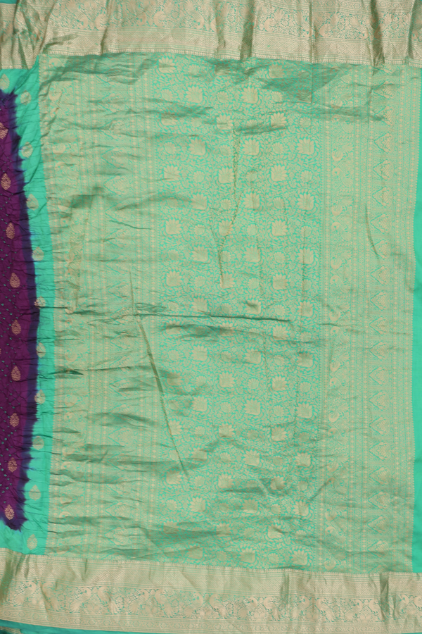 Bandhani Silk Saree In Grape Purple With Tie And Dye Design