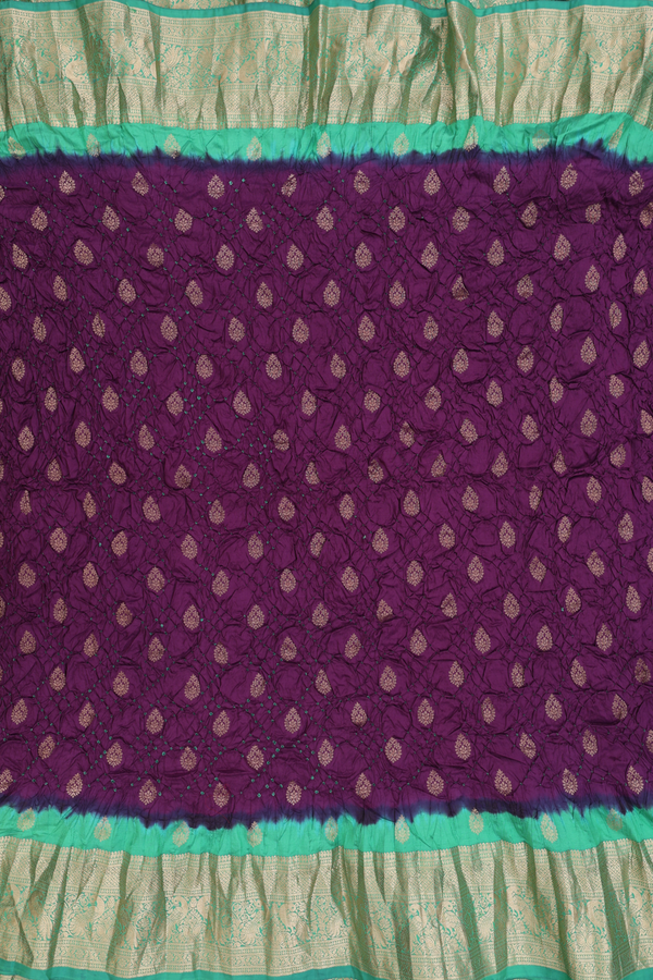 Bandhani Silk Saree In Grape Purple With Tie And Dye Design