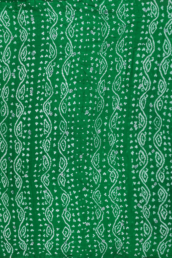 Bandhani Silk Saree In Green With Tie And Dye Design