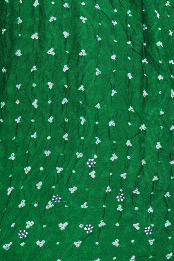 Bandhani Silk Saree In Green With Tie And Dye Design