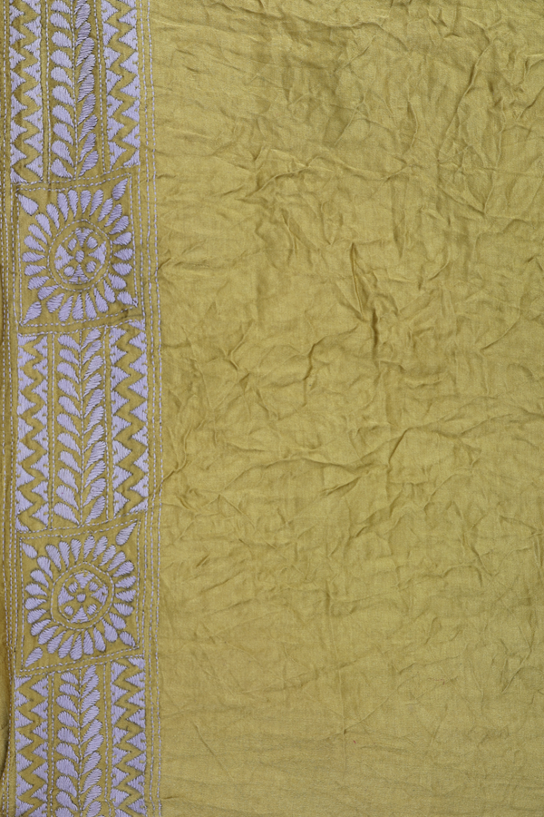 Bandhani Silk Saree In Green With Tie And Dye Design