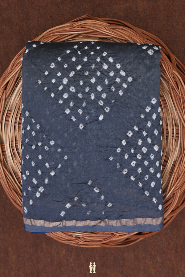 Bandhani Silk Saree In Grey With Tie And Dye Design
