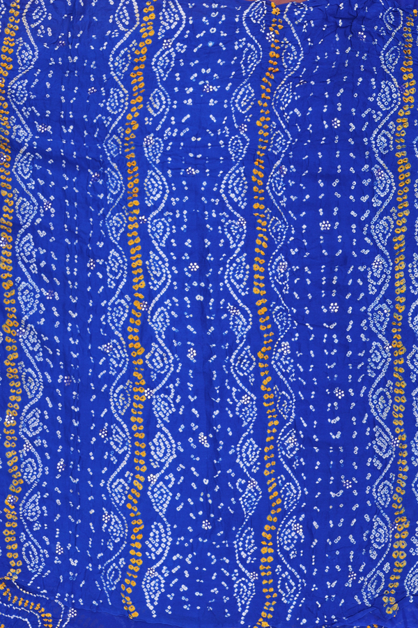 Bandhani Silk Saree In Indigo Blue With Tie And Dye Design