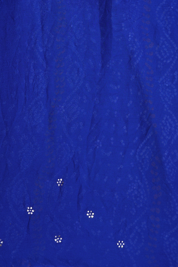 Bandhani Silk Saree In Indigo Blue With Tie And Dye Design