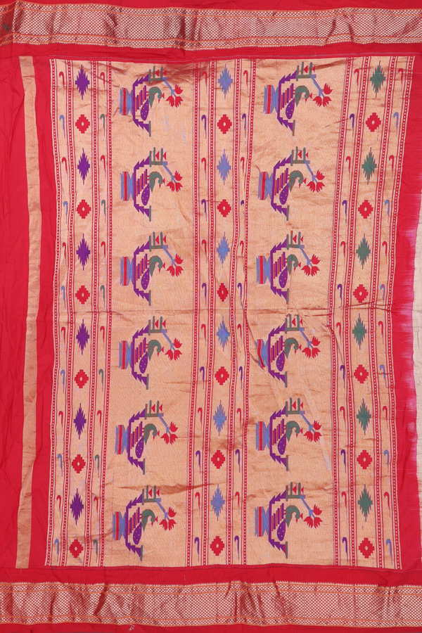 Bandhani Silk Saree In Light Orange With Tie And Dye Design