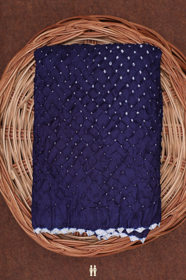 Bandhani Silk Saree In Navy Blue With Tie And Dye Design