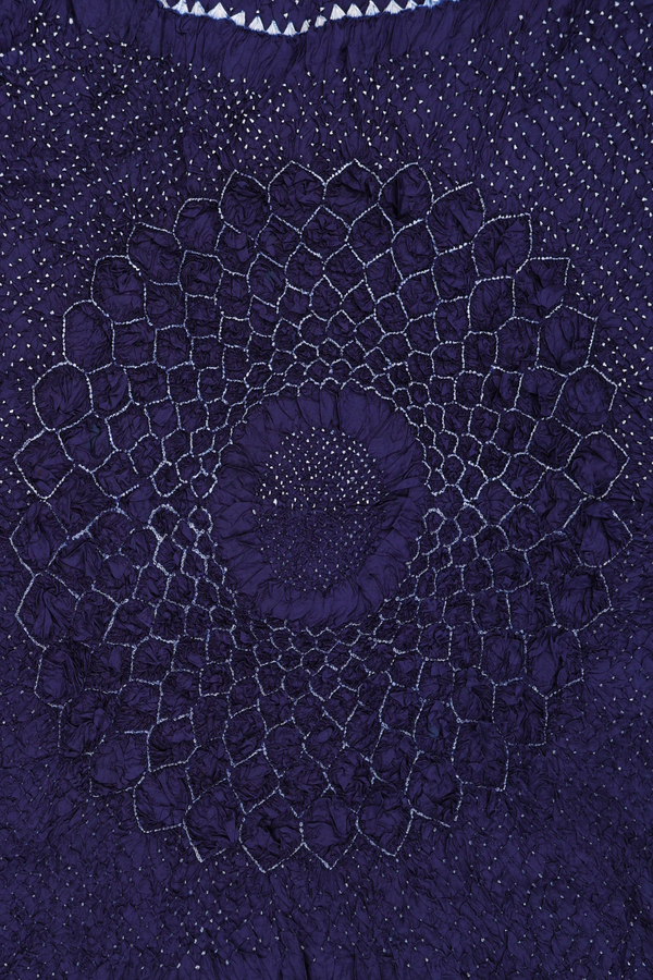 Bandhani Silk Saree In Navy Blue With Tie And Dye Design