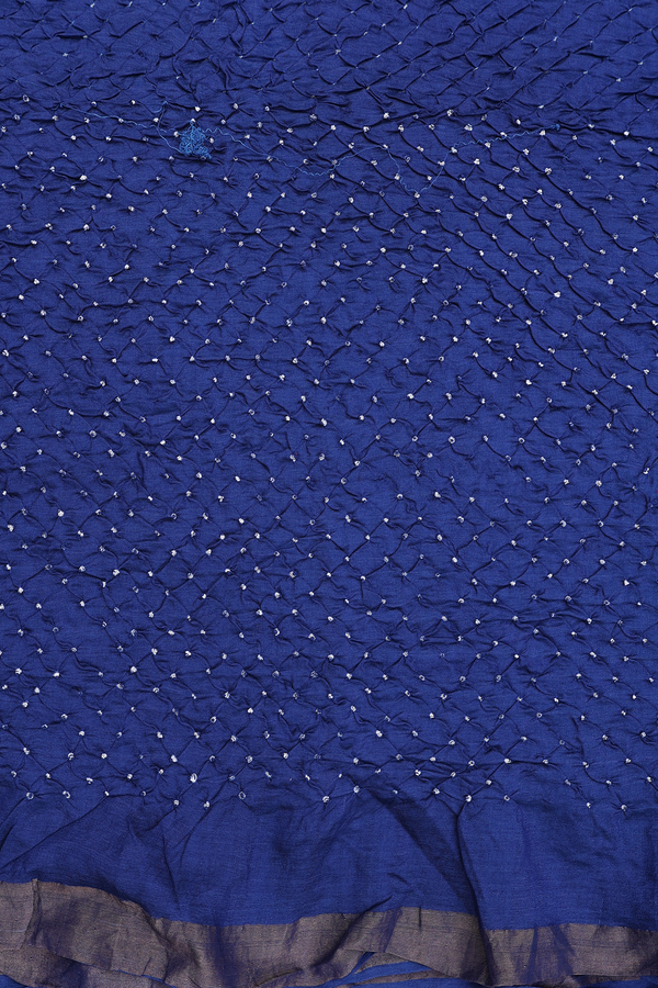 Bandhani Silk Saree In Oxford Blue With Tie And Dye Design