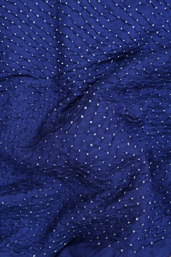 Bandhani Silk Saree In Oxford Blue With Tie And Dye Design