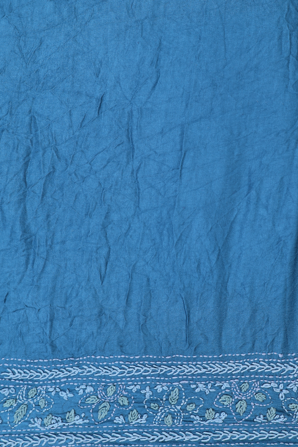 Bandhani Silk Saree In Prussian Blue With Tie And Dye Design