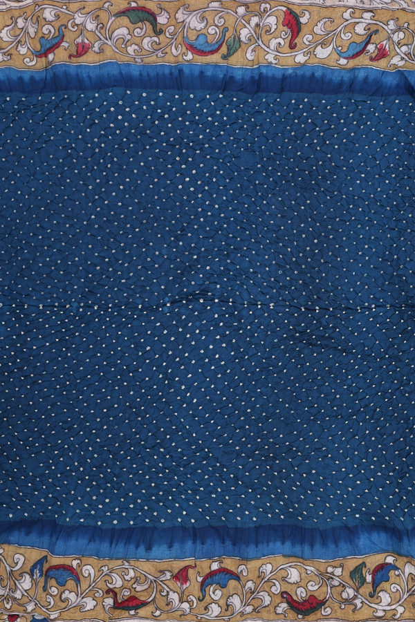 Bandhani Silk Saree In Prussian Blue With Tie And Dye Design